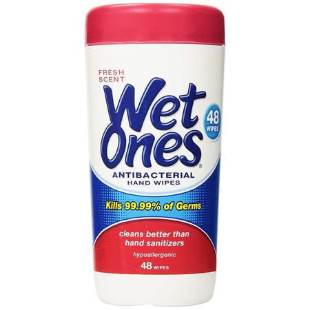 Wet Ones Fresh Scent Anti-Bacterial Wipes 5 Canisters of 48 Wipes Great for spring cleaning, cough and cold season, picnics and back to school