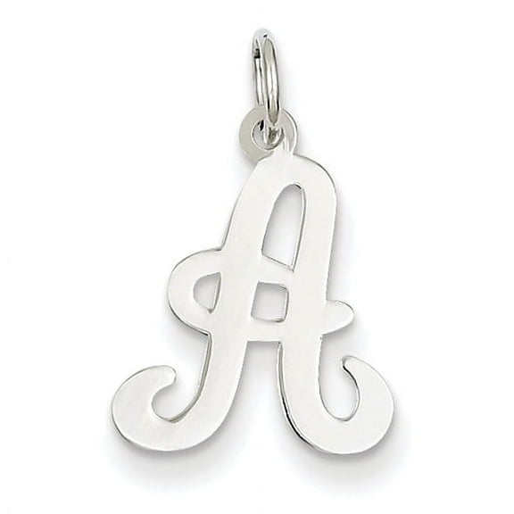 14k White Gold Initial A Charm