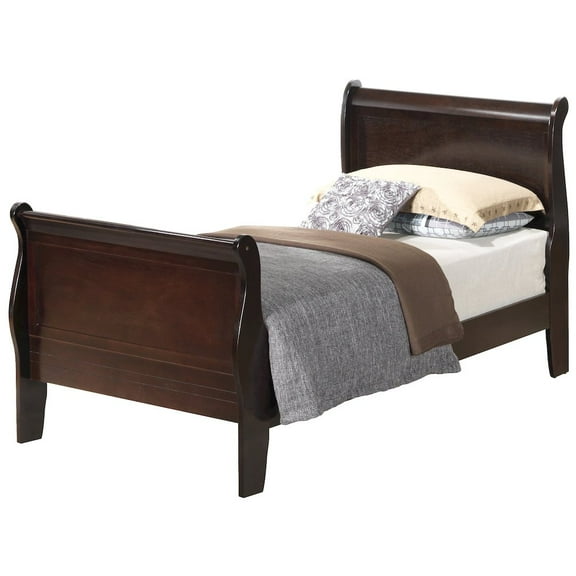 Glory Furniture Louis Phillipe Twin Bed in Cappuccino Color
