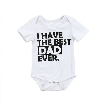 BEST DAD Newborn Infant Baby Boy Girl Short Sleeve Romper Bodysuit Jumpsuit Playsuit Clothes