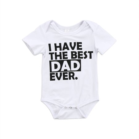 BEST DAD Newborn Infant Baby Boy Girl Short Sleeve Romper Bodysuit Jumpsuit Playsuit Clothes (Best Cheap Sleeper Cars)