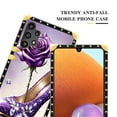 thumbnail image 5 of FKBRCL4U Compatible with Samsung Galaxy A32 4G Case, High Heeled Purple Diamond Rose Luxury Golden Decoration for Girl Women Soft TPU Shockproof Protective Hard PC Back, 5 of 7