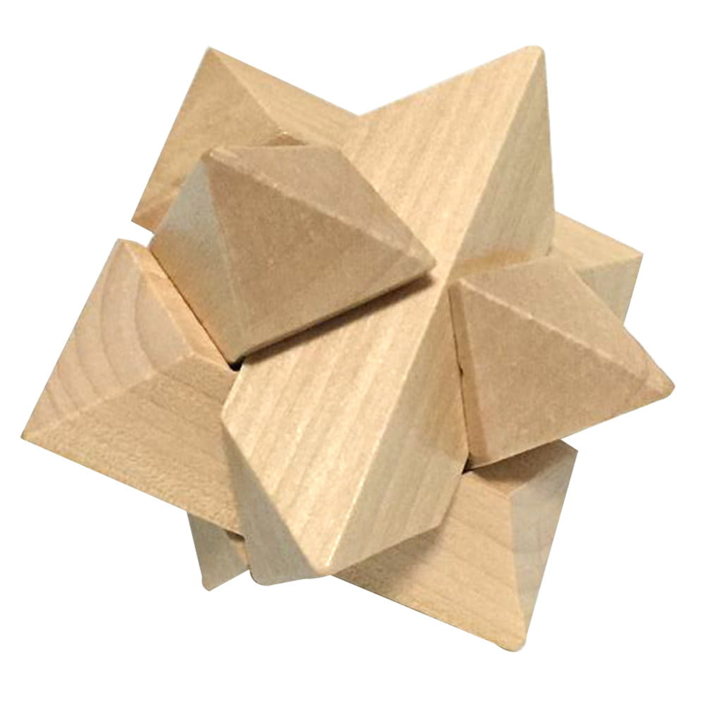 Wooden Intelligence Toy Chinese Brain Teaser Game IQ 3D Puzzle For Kids Adults 