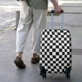 thumbnail image 3 of Black and White Checkered Pattern Luggage Cover Fashion Suitcase Cover Baggage Covers Fit 25-28 Inch Luggage (Go Travel), 3 of 5
