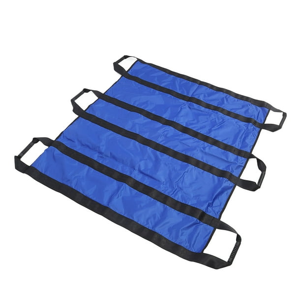 Almohadilla de posicionamiento para cama, 6 asas reforzadas, reutilizable, transpirable, impermeable, hoja de transferencia azul