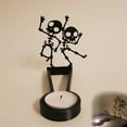 thumbnail image 4 of Halloween Candle Holder Spooky Ghost Tealight Shadow Caster Decorations Skeletons Black Metal Desk Candlestick Holder Ornament for Home Party,Scary Candle Stands Decor (Dancing Skeletons) - D, 4 of 5