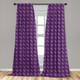 thumbnail image 3 of Ambesonne Vintage Curtains, Abstract Botanical Leaves, Pair of 28"x63", Plum and Deep Sky Blue, 3 of 3