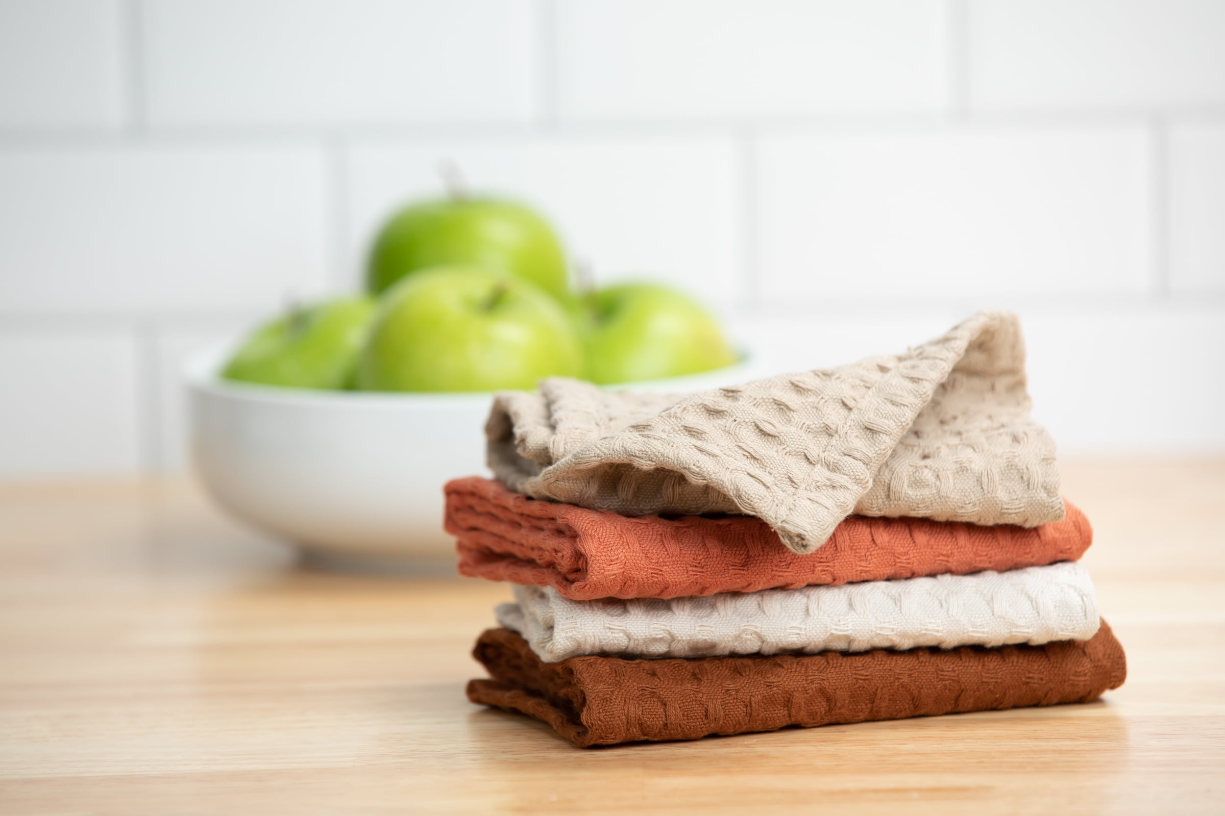 Mainstays 4-Piece 100% Cotton Waffle Dishcloths, Tan