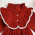 thumbnail image 5 of Splozh Baby Girl Dress Toddler Girl Fall Winter Clothes Corduroy Ruffle Long Sleeve Vintage Dress Little Girl Outfit Red,12-18 Months, 5 of 6