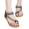 thumbnail image 4 of adviicd Women Flats Shoes Size 7 1/2 Breathable Toe Outdoor Flat Open Flats Shoes Beach Shoes Women's Flats Shoes with Strap, 4 of 5