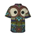 thumbnail image 3 of Kll Men'S Hawaiian Shirt Short Sleeve Button Down Beach Shirts-Boho Owl, 3 of 8