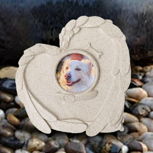 BELOVING Chien Mémorial Pierre Tombale Chiot Pierre Tombale Résine Animal Pierre Commémorative pour Patio B