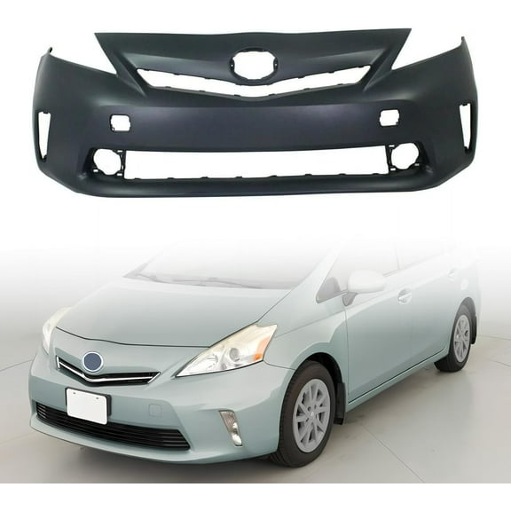 Front Bumper Cover With Fog Light Holes Fits for 2012-2014 Prius V Two Three Wagon 12 13 14 Primed and Ready for Paint Replaces# 5211947923 TO1000388