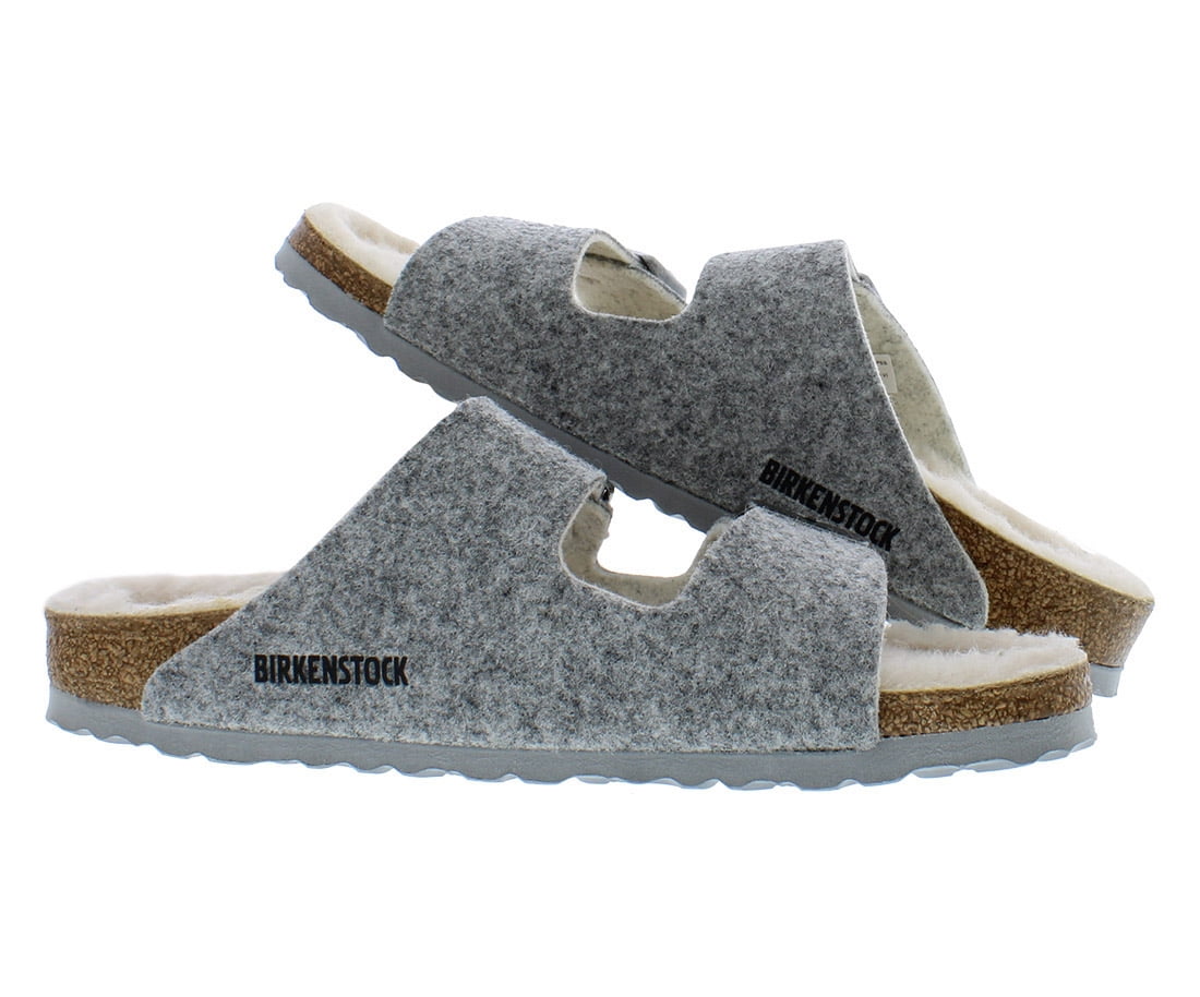 Birkenstock Womens Arizona Rivet Wool Slip On Slide Sandals