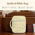 thumbnail image 4 of FOR U DESIGNS Flower Cross Pattern Bible Cover Case Lightweight Bible Carrying Case Quilted Book Cover Bibles Organizer Cases Bible Carrier with Handle and Zipper, 4 of 7