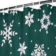 thumbnail image 3 of Green Christmas Snowflake Pattern Shower Curtain 72"x72" ,Bathroom Decorative Shower Curtains Set with 12 Hooks,Modern Waterproof Washable Shower Curtain, 3 of 6