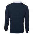 thumbnail image 2 of Front Row - Polo de manga larga con cuello blanco Modelo Rugby Premium hombre caballero (Azul marino), 2 of 2