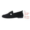 thumbnail image 5 of Penny Loafers for Women Elegant Pearl Suede Round Toe Slip on Flat Shoes Lightweight Casual Dressy Walking Shoes Black Size 9, 5 of 8