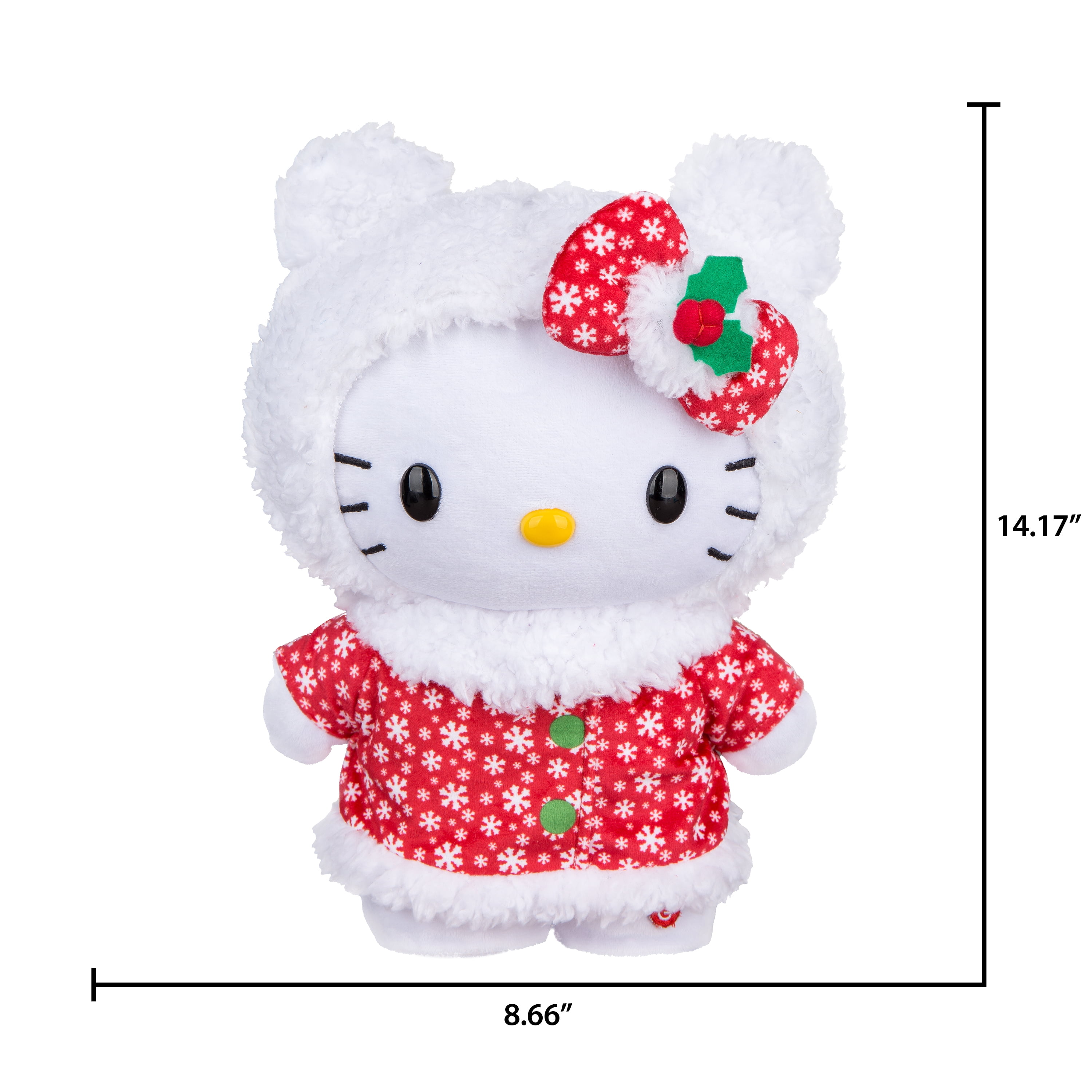 Noël Petit Escabeau Hello Kitty en Robe Rouge à Flocons de Neige Prix Hors Sanrio 8.6614 po x 6.2992 po x 14.1732 po x 1.1797 lb NO BRAND IMPORT EX HELLO KITTY ROBE ROU