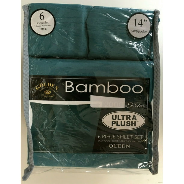 2000 Series Bamboo 6 Piece Sheet Sets, Ultra Plush, Queen Size, Dark