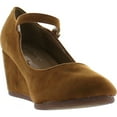 thumbnail image 3 of Forever Link Womens Patricia-05 Mary Jane Strap Faux Suede Wedge Pumps, 3 of 4