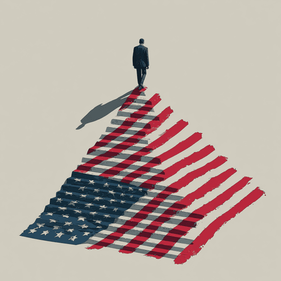 USA Flag Steps Decal for Car, Patriotic American Pride Sticker, Freedom Journey Vinyl Art for Car Window or Laptop, Inspirational Red White Blue Auto Accessory Gift, USA Lover Decor