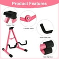thumbnail image 2 of EASTROCK Foldable Guitar Stand with Non-Scratch Arm for Acoustic Bass Electric Portable A-Frame Universal Guitar Stands,Pink, 2 of 7