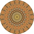 thumbnail image 1 of Ahgly Company Machine Washable Indoor Round Transitional Mahogany Brown Area Rugs, 6' Round, 1 of 7