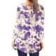 thumbnail image 4 of ICHUANYI Clearance Women Casual T-shirt Printed Long Sleeve Round Neck Ruched Pullover Blouse Tops(Purple, S) ICHUANYI WER2023081112027, 4 of 6