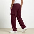 thumbnail image 5 of Evdexr Cargo Sweatpants Mens Baggy Drawstring Pants with Multiple Pockets Winter Fall Casual Work Joggers Wide Leg Straight Breathable Trousers 2XL, 5 of 8