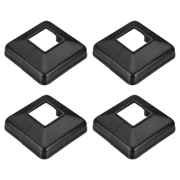 Uxcell 1.6x1.6 Inches Post Sleeve, Plastic Post Base Cover Column Wraps - 4pcs (Black)