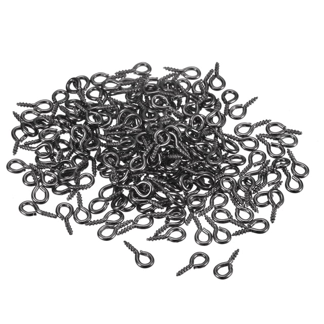 300uds Pequeño Tornillo Ojo Pasadores Ganchos Mini Ojales Tornillos Roscados, 4.5x10x1.2mm Autorroscante Tornillo para Joyería Fabricación DIY Artesanía, Oscuro Gris Unique Bargains alfileres de ojo para hacer joyas