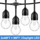 thumbnail image 1 of Cadena de luces para exteriores de grado comercial, resistentes a la intemperie, bombillas E26 irrompibles, cadena de luces conectables para decoración de patio, 48 pies (luz blanca diurna), 1 of 7