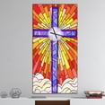 thumbnail image 2 of DesignArt Grande Horloge Murale Style Vitrail à Sainte Croix, 2 of 2