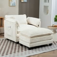 thumbnail image 3 of CQSXDA Compact Boucle Sofa Bed with Wider Seat and Thick Armrests for Bedroom and Living Room, Beige, 3 of 16
