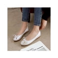 thumbnail image 4 of Gomelly Ladies Flats Women Flat Shoes Slip On Flats with Bows Ballet Flat Ballerina Flats Comfortable Casual Flats Round Toe Flats Dress Shoes Flats White 4.5, 4 of 6
