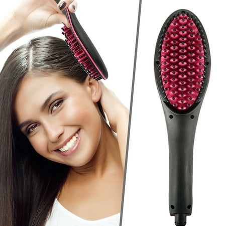 Hair Straightening Brush Simply Straight Ceramic Heat Straightener Hair Brush Comb Iron Heated +