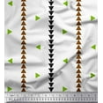thumbnail image 1 of Soimoi Green Modal Satin Fabric Geometric Triangle & Jamdani Print Fabric by Yard 42 Inch Wide, 1 of 1