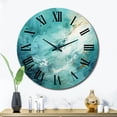 thumbnail image 3 of Designart "Turquoise Calm VII" Abstract Landscape Oversized Wall Clock, 3 of 5