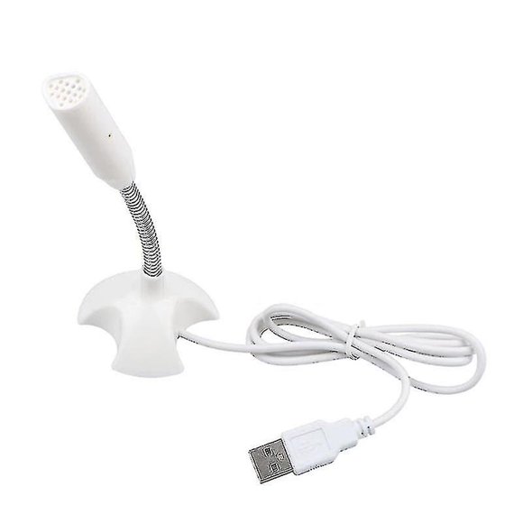 Noise Cancelling Usb Mic Professional Computer Video Microphone Plug And Play White