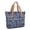 Blue and Black Checkered Pattern, variant on Brown and White Checkered Pattern Large Tote Bag for Women, Polyester Roomy Beach Bag with Pockets and Zipper, Water Resistant Gifts Ideas for Christmas Birthday