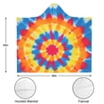 thumbnail image 3 of Wearable Blanket,Colorful Tie Dye Mandala Hooded Wearable Flannel Blanket for Adults & Teens,Winter Poncho Shawl Wrap Cape Cozy Anti-Pill,50"x60", 3 of 5