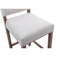 thumbnail image 3 of Guyou 30" Farmhouse Wooden Bar Stool Set of 2, Mid Century Linen Upholstered Counter Height Kitchen Island Chair with Nailhead Trim and Back for Restaurant Bar Bistro, Beige, 3 of 12