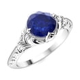 thumbnail image 2 of Vintage Inspired 0.75 Ctw Round Blue Sapphire 925 Sterling Silver Mother's Day Gift Ring, 2 of 3