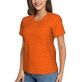 thumbnail image 2 of Xecao Orange Scales for Women's V-Neck T-Shirts-Elegant Half-Sleeve Tops Perfect for Summer-Medium, 2 of 5