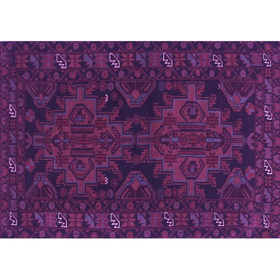 Ahgly Company Indoor Rectangle Persian Purple Traditional Area Rugs, 8' x 12'