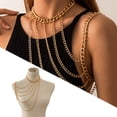 thumbnail image 4 of Cadena de cuerpo para mujer Joyas de un hombro Borlas Collares Dorado A Sunnimix Cadena del cuerpo, 4 of 8