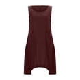 thumbnail image 5 of VBARHMQRT Female Linen Midi Dresses for Women Long Sleeve Plus Size Loose Linen/Cotton Sleeveless Maxi Dress with Pockets Solid Color Linen Dresses for Women 2024 Casual Linen Skirt Women Summer, 5 of 5