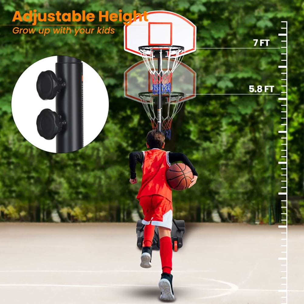 Resenkos Adjustable Basketball Hoop System Stand with Wheels
