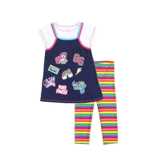 My Little Pony Toddler Girls' Layered Look Top and Leggings Set